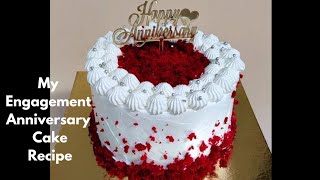 My Engagement Anniversary Cake Recipe  Red Velvet cake sponge  KITCHEN DIARIES [upl. by Meredeth633]