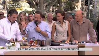 Recette  Filet de veau piqué aux olives et citron confit artichauts grillés et fenouils à lorange [upl. by Ebert799]