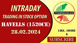 Intraday Trading in Stock option Havells 28022024  sharemarketlive zerodha optiontrading [upl. by Peedus920]