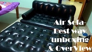 Bestway Air Sofa cum Bed 5 in 1 unboxing and review  air sofa bed lowest price [upl. by Nisa]