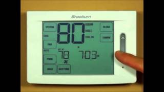 Braeburn Touchscreen Thermostat  Using Hold Mode [upl. by Annwahsal]