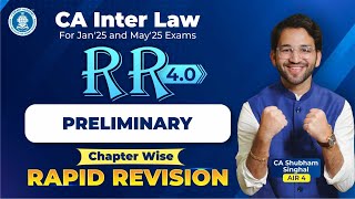 1 Preliminary  Rapid Revision CA Inter Law by CA Shubham Singhal AIR 4 Jan25 amp May25 [upl. by Gnanmos]