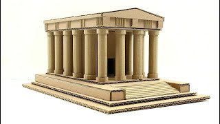 como hacer un templo de la antigua Grecia con cartón temple of Greece made with cardboard [upl. by Ilbert]