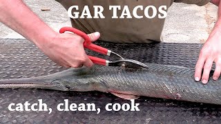 LONGNOSE GAR Catch Clean Cook [upl. by Htinnek]