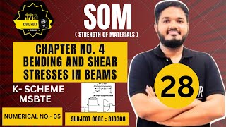 CH4 BENDING AND SHEAR STRESSES IN BEAM CALCULATE SHEAR STRESS STRENGTH OF MATERIALS  SOM313308 [upl. by Ayar]