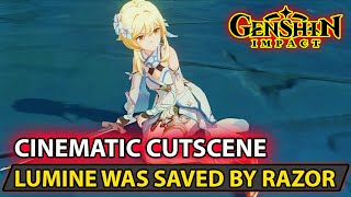 Genshin Impact  Lumine Was Saved By Razor Cinematic Cutscene [upl. by Kosel]