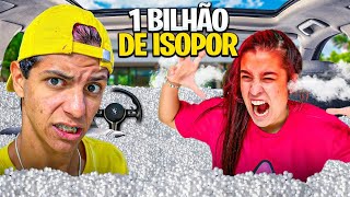 COLOQUEI 1 BILHÃO DE ISOPOR NO CARRO DA EMILLY VICK Trolagem extrema [upl. by Ramburt866]