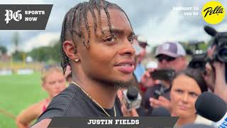 Steelers training camp Justin Fields grades first practice is enjoying Latrobe experience [upl. by Ybhsa589]