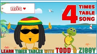 4 Times Table Song Learning is Fun The Todd amp Ziggy Way [upl. by Annamaria]