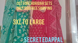 cotton churidar Sets only 550 free shipping [upl. by Rabbaj425]