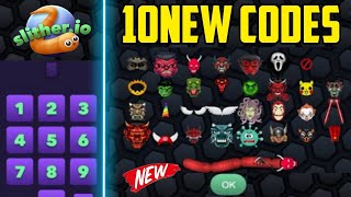 Slitherio 10 NEW SECRET CODES  Slither io VIP DEVIL RELEASE INVISIBLE NINJA [upl. by Lipps]