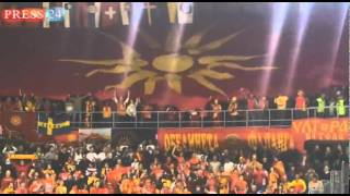 MACEDONIAN FANS IN NISH SERBIA EURO HANDBALL 2012 press24mkflv [upl. by Winer]