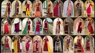 Latest Maroon Punjabi Suit with CombinationsContrastMatching Dupatta for 202324 [upl. by Rotkiv600]