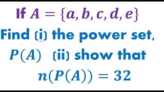 Set 3  Power set  power set of 5 elements English [upl. by Imeon]