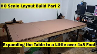 Train Table Update 03 Expand the HO Scale Layout from 4x7 to 4x8 and Glue and Paint Foam Board [upl. by Kowtko]