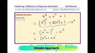 Factor UnFactorable Quartic Trinomial Polynomials New Strategy MHF4U Intermediate Algebra EDEXCEL [upl. by Knute]