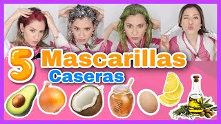 5 MASCARILLAS CASERAS PARA UN PELO HERMOSO HIDRATADO Y SIN PUNTAS ABIERTAS  NatyGloss [upl. by Dominic]