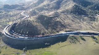 Tehachapi Loop  two trains in thirteen minutes [upl. by Yeclek]