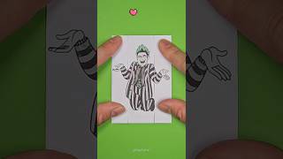 Beetlejuice art paper folding puzzle challenge shorts viral [upl. by Dalenna]