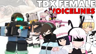 Every TDX Female Voice  ROBLOX [upl. by Athene232]