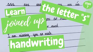 Joined up Handwriting How to Write in Cursive  the Letter s  class 7 [upl. by Kessler]