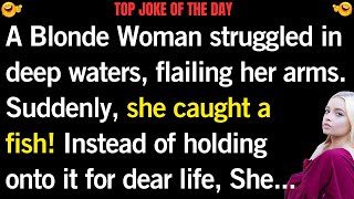 😂 joke of the day  quotA Blondes Heroic Rescue of a Fishquot humor [upl. by Nnel]