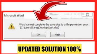 FIX word cannot complete the save due to a file permission error Windows 10 [upl. by Malia397]