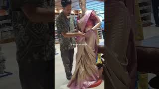 HOW TO DRAPE PERFECT HAND PREPLETING AND SHAPEING IN TISSUE SILK SAREE saree drapingsaree saree [upl. by Iv]