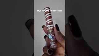 NYX Holiday Butter Gloss In Cocoa 🤎 makeup nyxcosmetics lipswatches vlogtober beauty [upl. by Enotna]