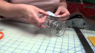 Applying OneTime Use Vinyl Glass Etching Stencil to Drinking Jar or Mason Jar [upl. by Ainnat]