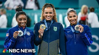 Biles wins silver in gymnastics floor her fourth medal in Paris [upl. by Nur]