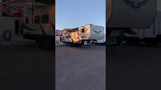 Check out this custom 38’ fifth wheel toy hauler [upl. by Fording]