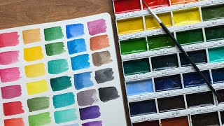 Swatching my Gansai Tambi Watercolour  Watercolour Ep1 [upl. by Eilema]