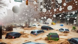 A moment ago in Poland An unprecedented hail wreak havoc in Wolbrom Olkusz [upl. by Ulu]