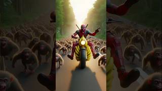 Deadpool with banana motorcycle chased by monkey deadpool [upl. by Atok]