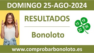 Resultado del sorteo Bonoloto del domingo 25 de agosto de 2024 [upl. by Llyrrad]