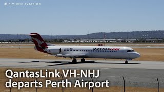 26 Years Old Today  QantasLink VHNHJ departs Perth Airport [upl. by Oigroig]