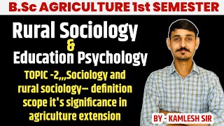 Sociology and Rural sociology Definition and Scope II Rural Sociology and Educational Psychology II [upl. by Llehsad490]