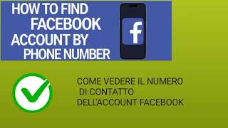 Come vedere il numero di contatto dellaccount Facebook [upl. by Secnirp]