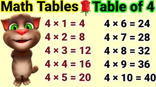 Table of 4 in English Table for kids Four ka Table 4 ka Table English mein 4katable tableof4🌻 [upl. by Kattie]