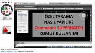 MimdersAutoCADDers 014  Autocad de Superhatch nasıl yapılır [upl. by Pellet]