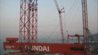 Sarens  Strandjacks  Lifting Goliath Crane  Ulsan  South Korea [upl. by Jocko]