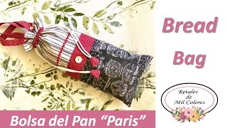 Bolsa del Pan Cocina quotParisquot Tutorial fácil paso a paso y patrones gratis 028 🛍🥖 [upl. by Megen]