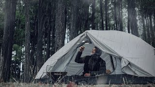 SOLO CAMPING IN TROPICAL FOREST WITH RAIN AND THUNDERSTORM • ASMR [upl. by Dellora]