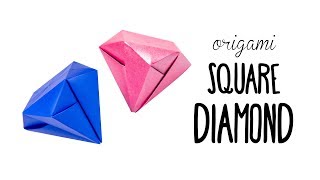 Easy Origami Square Diamond Tutorial  No Glue  Paper Kawaii [upl. by Eenyaj]