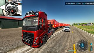 Wheat Transporting With Worlds Longest Truck in Framing Simulator 22  Logitech G29  FS 22 Part1 [upl. by Euqinomad]