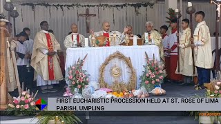 FIRST EUCHARISTIC PROCESSION HELD AT ST ROSE OF LIMA PARISH UMPLING [upl. by Coad]