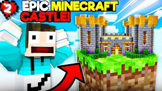 Building A CASTLE On ONE BLOCK 😎  minecraftoneblock [upl. by Mackey]