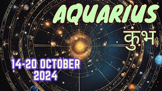 Aquarius  Weekly Love Tarot Reading  1420 October 2024  Hindi [upl. by Ayamahs]