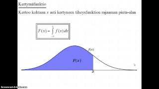 Jatkuvan jakauman tiheys ja kertymäfunktio [upl. by Yleve]